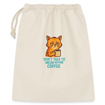 Grummelkat Kaffee Spruch - Geschenkbeutel aus Baumwolle (40 x 50 cm) - Natur - Vorne
