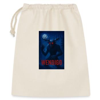 Art d’horreur Wendigo dans la forêt enneigée scène de nuit - Sac cadeau 40 x 50 cm - nature - Devant