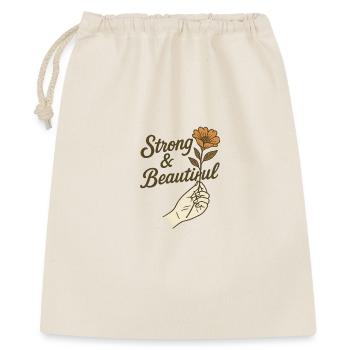 Stark & Schön - Empowerment Blumenmotiv - Geschenkbeutel aus Baumwolle (40 x 50 cm) - Natur - Vorne