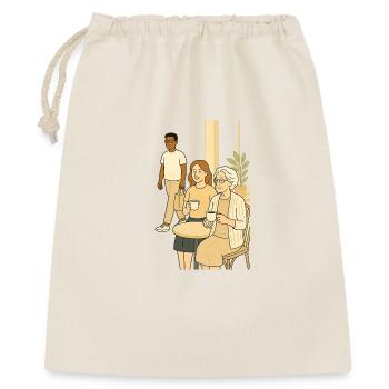 Kaffeestunde Generationen - Geschenkbeutel aus Baumwolle (40 x 50 cm) - Natur - Vorne