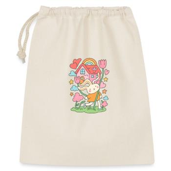 Maison de poupée lapin pastel en fleurs - Sac cadeau 40 x 50 cm - nature - Devant