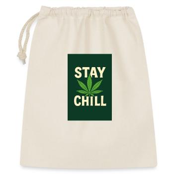 Stay Chill Cannabis Leaf - Geschenkbeutel aus Baumwolle (40 x 50 cm) - Natur - Vorne
