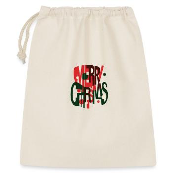 Merry Christmas – Futuristisches Xmas Design - Geschenkbeutel aus Baumwolle (40 x 50 cm) - Natur - Vorne