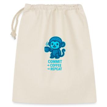 TechAffe Kaffee Rhythmus - Geschenkbeutel aus Baumwolle (40 x 50 cm) - Natur - Vorne