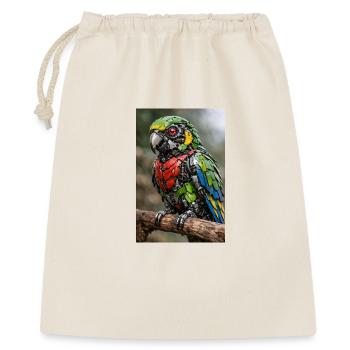 Perroquet steampunk fait de pièces métalliques - Sac cadeau 40 x 50 cm - nature - Devant