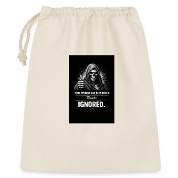 Totenkopf-Daumen hoch – Meinungen ignoriert - Geschenkbeutel aus Baumwolle (40 x 50 cm) - Natur - Vorne