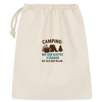 Coffee stronger than Wi-Fi Camping - Gift Bag 40 x 50 cm - nature - Front