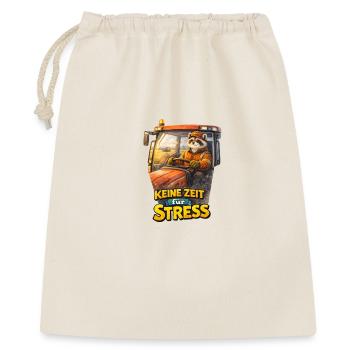 No time for stress – Tractor driver raccoon - Gift Bag 40 x 50 cm - nature - Front