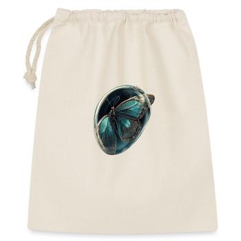 Türkis-Blasen-Schmetterling - Geschenkbeutel aus Baumwolle (40 x 50 cm) - Natur - Vorne