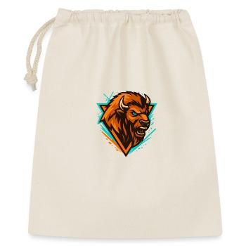 Bärensturm Logo Orange Turquoise - Geschenkbeutel aus Baumwolle (40 x 50 cm) - Natur - Vorne
