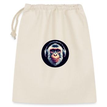Singe cool avec des écouteurs - Sac cadeau 40 x 50 cm - nature - Devant