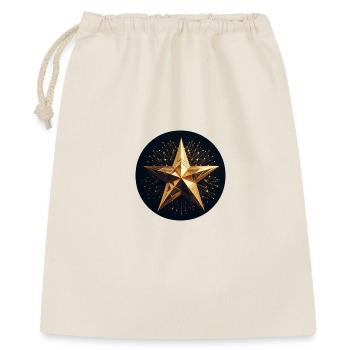 Étoile scintillante dorée - Sac cadeau 40 x 50 cm - nature - Devant