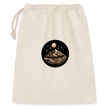 Landscape, Mountain, Nature, Black, Gold - Gift Bag 40 x 50 cm - nature - Front