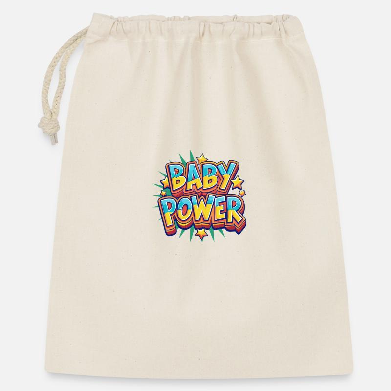 Conception de style bande dessinée Baby Power - Sac cadeau 40 x 50 cm - nature
