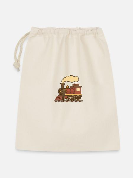 Retro Locomotive (left) - Gift Bag 40 x 50 cm - nature