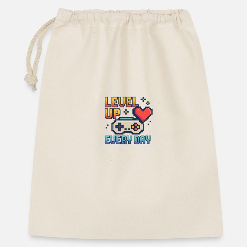 LEVEL UP / EVERY DAY - Gift Bag 40 x 50 cm - nature