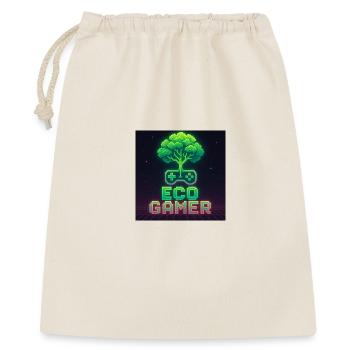 EcoGracz Gaming Pixel Art Design - Geschenkbeutel aus Baumwolle (40 x 50 cm) - Natur - Vorne