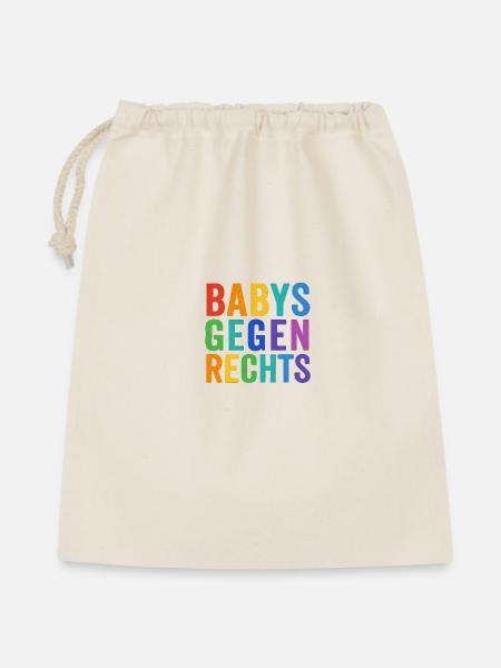Buntes Engagement für Vielfalt - Geschenkbeutel aus Baumwolle (40 x 50 cm) - Natur