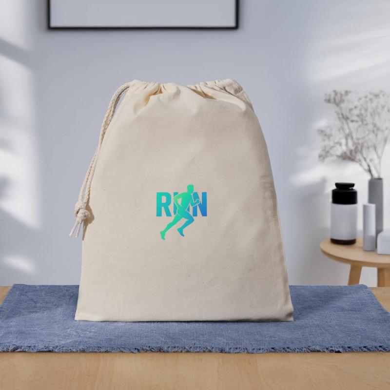 Dynamischer Läufer RUN Geschenkbeutel aus Baumwolle (40 x 50 cm)