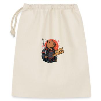 Capy Samurai – Zen Warrior Capybara 🐾
 - Geschenkbeutel aus Baumwolle (40 x 50 cm) - Natur - Vorne