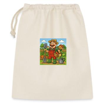 Farmer with Harvest Basket - Gift Bag 40 x 50 cm - nature - Front