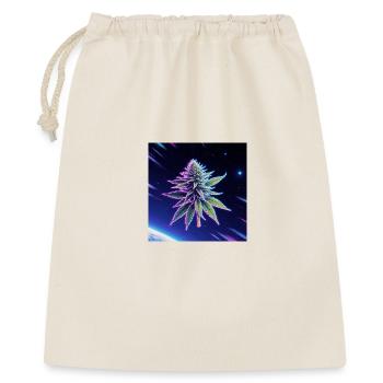 Feuille de cannabis néon spatiale - Sac cadeau 40 x 50 cm - nature - Devant