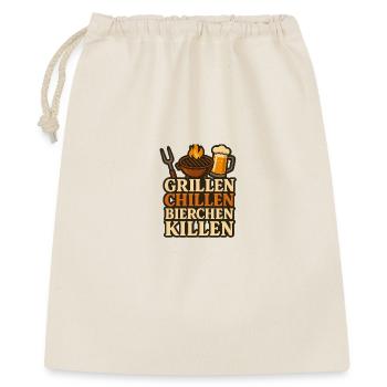 Grillen Chillen und dann Bierchen Killen - Geschenkbeutel aus Baumwolle (40 x 50 cm) - Natur - Vorne