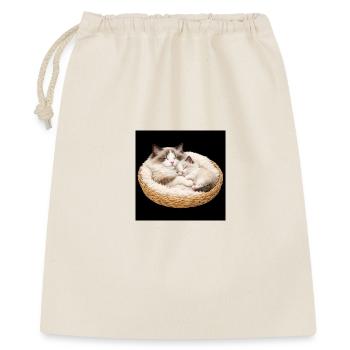 Maman chatte et son chaton dorment ensemble - Sac cadeau 40 x 50 cm - nature - Devant