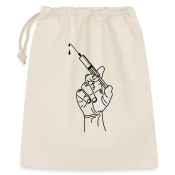 Hand holding vaccination syringe - Gift Bag 40 x 50 cm - nature - Front