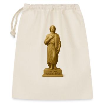 Meditative Statue mit inspirierendem Zitat - Geschenkbeutel aus Baumwolle (40 x 50 cm) - Natur - Vorne