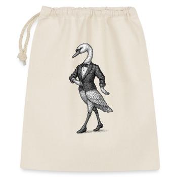 Schwan im Smoking - Geschenkbeutel aus Baumwolle (40 x 50 cm) - Natur - Vorne