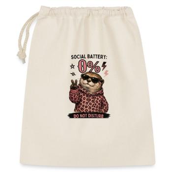 Otter in Leopardenhoodie: Do Not Disturb - Geschenkbeutel aus Baumwolle (40 x 50 cm) - Natur - Vorne