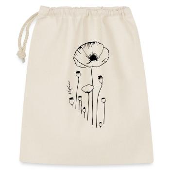 Coquelicot - fleurs et capsules de pavot à opium - Sac cadeau 40 x 50 cm - nature - Devant