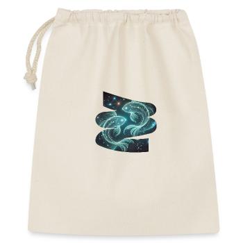 Fisch-T-Shirt, Sternenzeichen Konstellation - Geschenkbeutel aus Baumwolle (40 x 50 cm) - Natur - Vorne