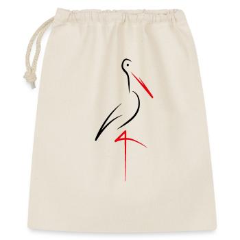 Storch - Geschenkbeutel aus Baumwolle (40 x 50 cm) - Natur - Vorne