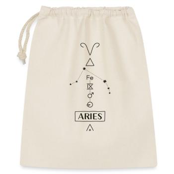Aries - Widder Sternzeichen - schwarz - Geschenkbeutel aus Baumwolle (40 x 50 cm) - Natur - Vorne