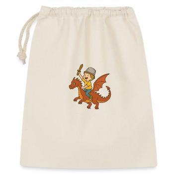 Jeune chevalier dragon à l’épée - Sac cadeau 40 x 50 cm - nature - Devant