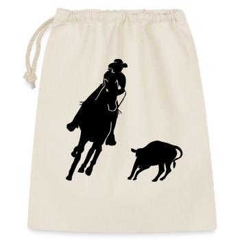 Pferdesport Westernreiten - Cutting - Geschenkbeutel aus Baumwolle (40 x 50 cm) - Natur - Vorne