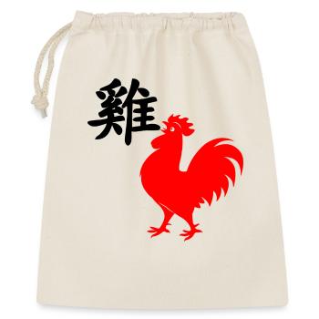 Chinese character rooster with red rooster image, - Gift Bag 40 x 50 cm - nature - Front
