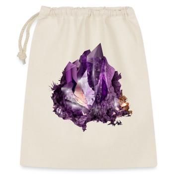leuchtendes violettes Amethyst Kristall Motiv - Geschenkbeutel aus Baumwolle (40 x 50 cm) - Natur - Vorne