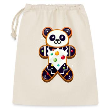 Panda en pain d’épice – Panda festif pour Noël - Sac cadeau 40 x 50 cm - nature - Devant