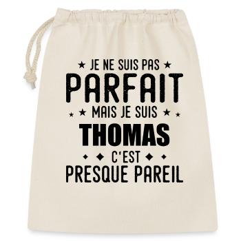 Thomas : authentique, imparfait, top, perfection - Sac cadeau 40 x 50 cm - nature - Devant