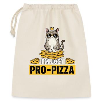 Pizza pour chat avec lunettes de soleil et couronne - Sac cadeau 40 x 50 cm - nature - Devant