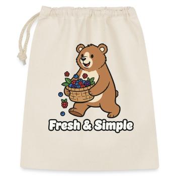 Illustration de l’ours panier aux baies - Sac cadeau 40 x 50 cm - nature - Devant