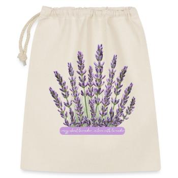 Lavendelblüten verrückt nach Lavendel - Geschenkbeutel aus Baumwolle (40 x 50 cm) - Natur - Vorne