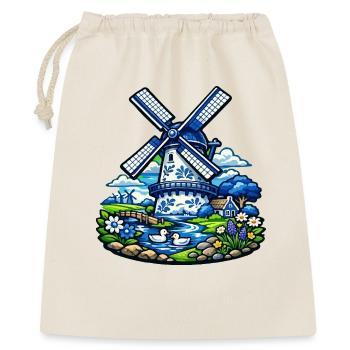 Moulin à vent bleu dans le jardin - Sac cadeau 40 x 50 cm - nature - Devant