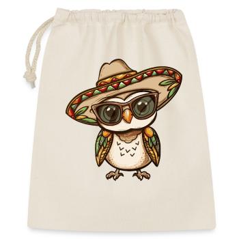 Sombrero comique drôle de la bande dessinée de la chouette - Sac cadeau 40 x 50 cm - nature - Devant
