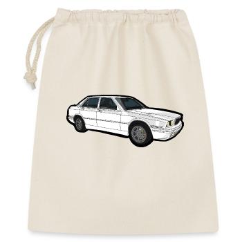 Klassischer Weißer Sedan Linienkunst - Geschenkbeutel aus Baumwolle (40 x 50 cm) - Natur - Vorne