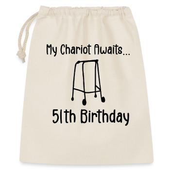 51. Geburtstagsparty Lustiger 51-jähriger Geburtstag - Geschenkbeutel aus Baumwolle (40 x 50 cm) - Natur - Vorne