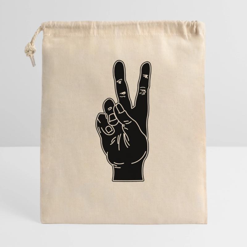 Geste de la main noire paix Sac cadeau 40 x 50 cm